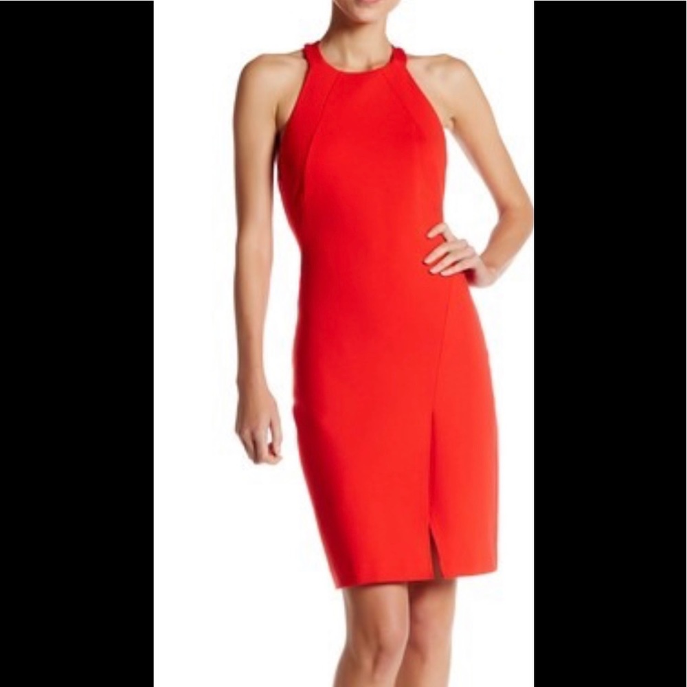 Halston Heritage asymmetrical dress red❤️